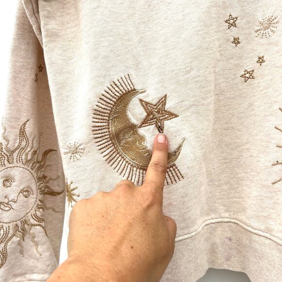 Johnny Was Lunata Half Zip Sweater Celestial Quarter Zip Beige Cream XS Pullover - Picture 9 of 12